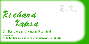 richard kapsa business card